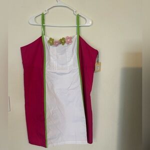 NWT 3X Unique Vintage x Smak Parlour Hot Pink & White Mini Dress with Flowers